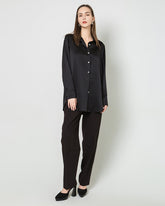 Chemise Boutonnée Oversize en Satin de Soie
